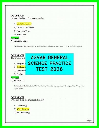 ASVAB General Science Practice Test 2026: Master the Exam with Real Questions and Answers