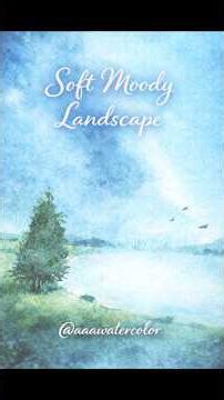 Watercolor Misty Landscape #shortfeed #shorts #painting #easywatercolor #ytshorts #trending #viral