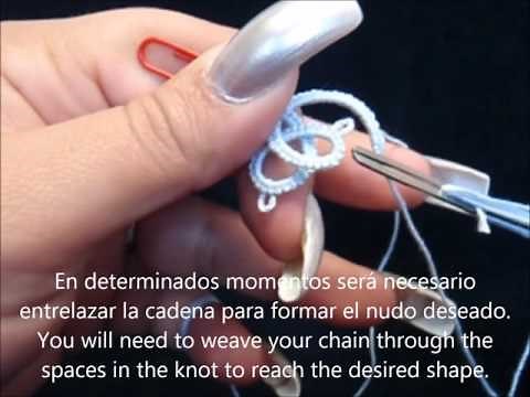 Frivolite tatting lesson 82 Nudo celta celtic knot
