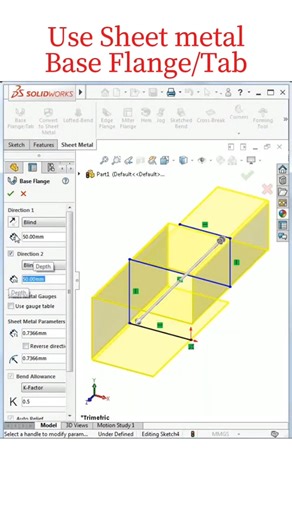 How to Use SheetMetal Base Flange/Tab Command | Solidworks Tips Tricks