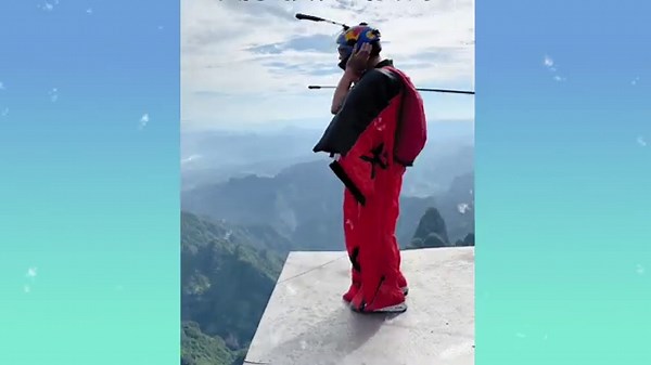 Flying Base Jumping compilation || wingsuit flight at Tianmen Mountain