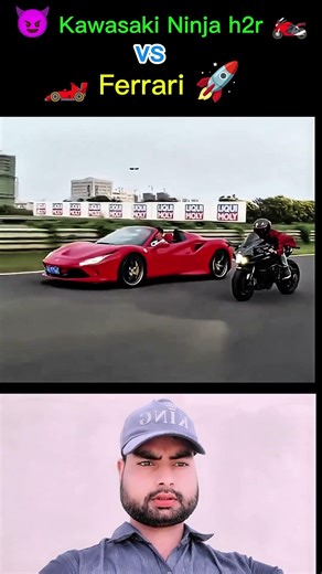 Kawasaki Ninja H2R vs Ferrari F8 😈🔥 Ultimate Drag Race | Bike vs Supercar #shorts #h2r #ferrari