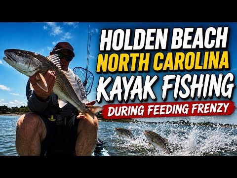 Holden Beach North Carolina kayak fishing during feeding frenzy