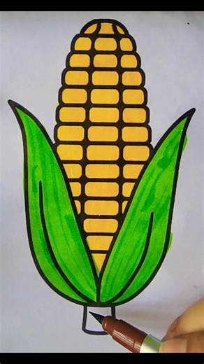 🌽 Corn Sketch in 30 seconds ✏️✨ Wait for the satisfying result 😍