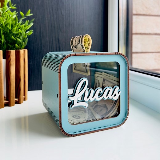 Personalized Piggy Bank, Kids Bank, Money Box, Name Piggy Bank, Wooden Cash Box, Gifts for Kids, Baby Birthday Gift, Coin Bank, Custom Jar - Etsy