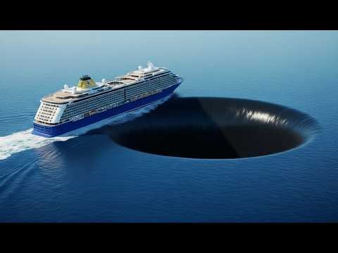 Giant Whirlpool Destroys a Cruise Ship in the Open Ocean | Ultra Realistic Ocean Disaster (AI VFX)