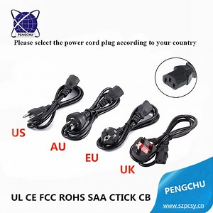 [Hot Item] IEC 60320 C5 C7 C13 미국/영국/EU/AU AC 플러그 2핀 3핀 전기 밥솥용 전원 케이블