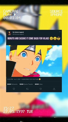 Boruto and sasuke IT COME back FOR VILAGE 😊😉🤠#viralanime
