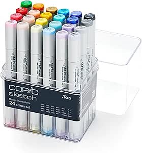 Copic Sketch, alcohol markers, 24pcs, Manga Illustration Set