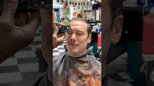 Speedy gives Chef Boyardee haircut with extra attention to brows