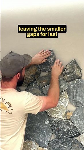 This is how I install stone cladding (stonemason) #stonemason #mason #stonework #stonecladding