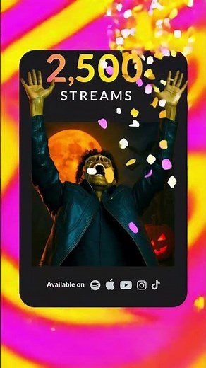 2,500 streams let’s go! #halloweenmusic