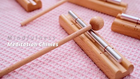 Yeshone 2 Set Hand Chimes for Classroom Meditation Chimes Bells Classroom Management Tools Instrument with Mallet for Meditation Yoga Prayer Teacher School (Single Tone,Wooden Color)