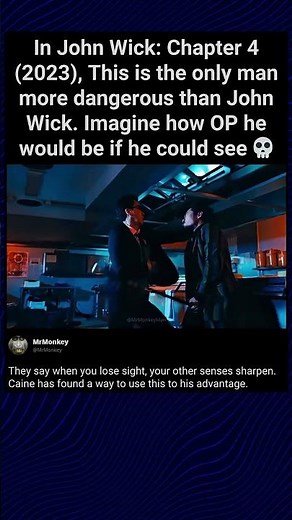 In John Wick: Chapter 4 (2023), Caine’s Blindness Makes Him a Lethal Fighter