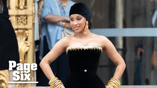Cardi B takes Paris Fashion Week by storm in dramatic black gown