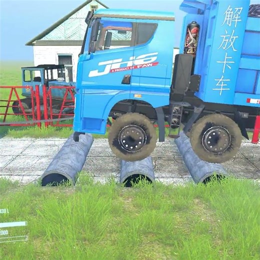 Spintires: MudRunner -SHACMAN DELONG X3000 Towing a Truck on a Snowy Road Ep19