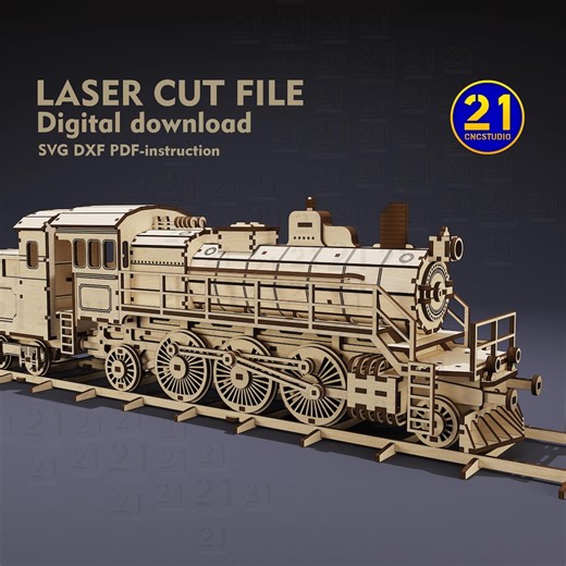 Steam Train Wooden Constructor: 3D Puzzle Laser Cut File (digital Download) - Etsy Canada
