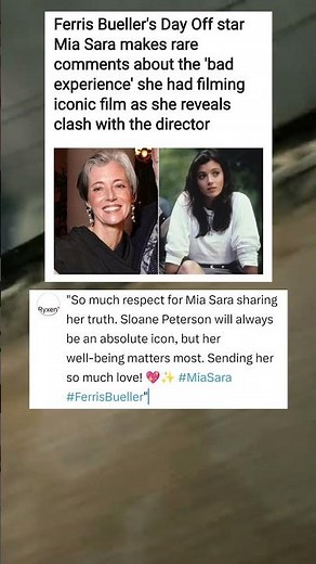Ferris Bueller's Day Off star Mia Sara makes rare comments about the 'bad ... #celebrity