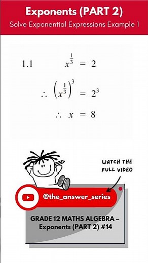 GR 12 ALGEBRA – Solve Exponential Equations Example 1 #examsuccess #TAS #howto #maths