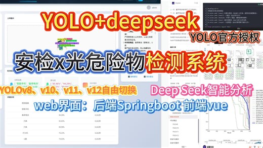 基于YOLO和千问|DeepSeek的安检x光危险物检测系统（web界面 YOLOv8/YOLOv10/YOLOv11/YOLOv12 python）