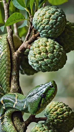 Green pythan birds custard apple #instagramnetworking #reddragonfruit #satisfying #fruitcutting #fruitcutting #wildlife | PrismCut Slice