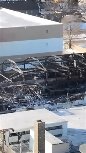 Drone video shows the aftermath of a massive five-alarm fire that broke out Wednesday night at a U-Haul storage facility in Milwaukee's Walker's Point neighborhood, leaving the building practically destroyed, with firefighters continuing to extinguish spot fires Thursday morning. Read more at the link in the comments. | TMJ4 News