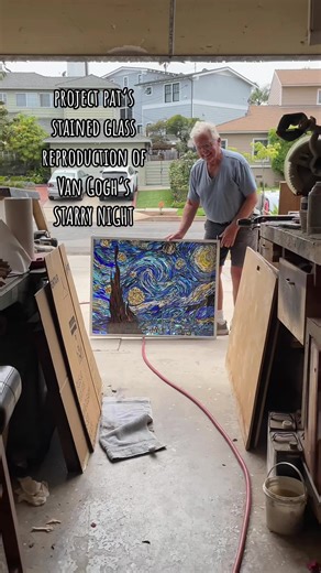 Van Gogh is gagging!!! @vangogh.experience @Van Gogh Museum #vangogh #stainedglass #stainedglassart #stainedglassartist #projectpat