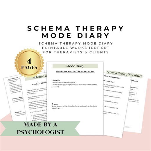 Schema Therapy Mode Diary Worksheet | Schema Therapy Worksheets for Therapists & Clients | Printable PDF - Etsy Australia