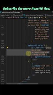 Content Generator Component using ReactJS #reactjs #freshers #javascript #tailwindcss #content