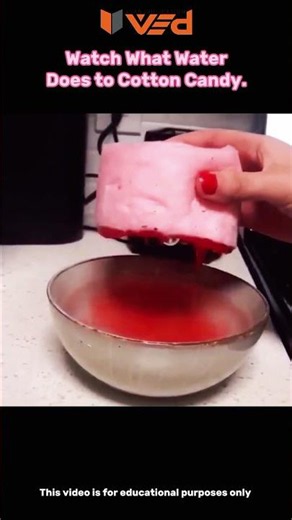Watch What Water Does to Cotton Candy! 😳 | Sugar Dissolving #shorts