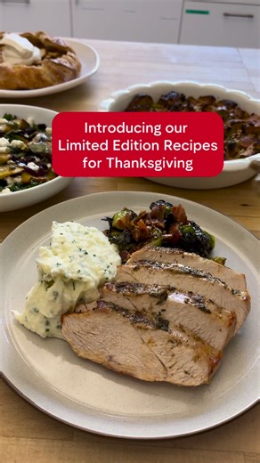 Thanksgiving made EASY! ✨ Order our limited time recipes are available to order now at https://chefsplate.com/weekly-menu until October 5. On the menu, we have: 🍗 Thanksgiving Turkey Roast and Mushroom Sauce 🦃 Ultimate Thanksgiving Dressing 🥗 Maple-Roasted Delicata Squash Salad 🥧 Thankfully Easy Apple Pie 🍫 Chocolate Pecan Pie Bars | Chefs Plate