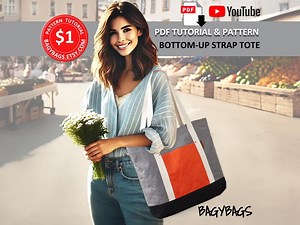 Special 1 Dollar, Bottom-up Strap Tote. PDF PATTERN & TUTORIAL With Youtube Video, Beginner Level - Etsy