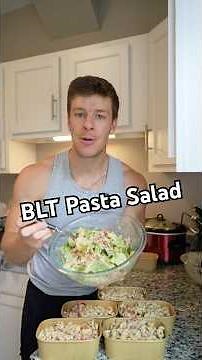 BLT Pasta Salad High Protein Meal Prep Recipe #shorts