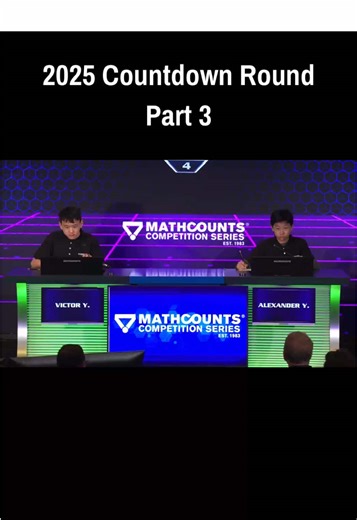 Round 3 of the 2025 National Competiton was between Victor Yang (NY) and Alexander Yang (WA)! Want to solve math problems for a chance to win a gift card? Join us for Engineers Month! Submit your answers for the Problem of the Week all February for a chance to win at MATHCOUNTS.org/emonth!! #math #mathquiz #mathlete #engineer #STEM
