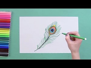 How to draw a peacock feather
