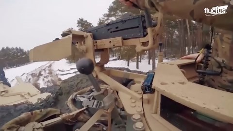 Firing the monstrous cannon of US M1 Abrams tank