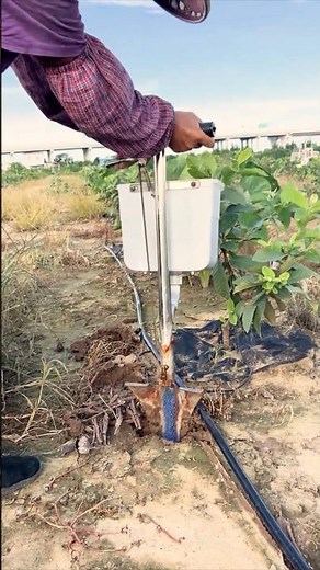 Efficient Shovel Fertilizer Applicator #farmingtools