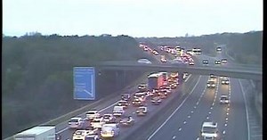 Traffic held on M5 after vehicle load catches fire - updates