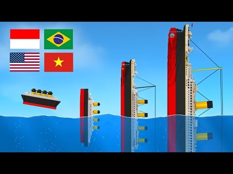 $1 to $1000 LEGO Titanic World Tour - Floating Sandbox