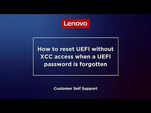 How to reset UEFI without XCC access when a UEFI password is forgotten