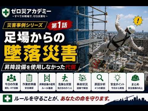 【第1話】足場からの墜落災害｜昇降設備を使わなかった代償｜建設業安全教育｜ゼロ災アカデミー