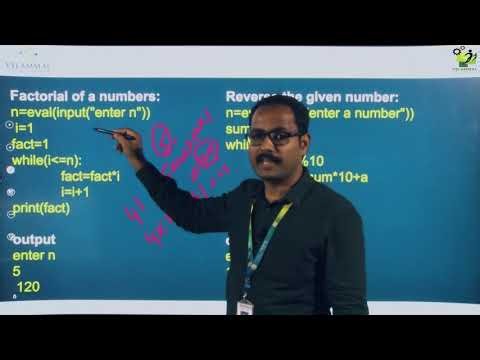 LOOPING AND CONTROL STRUCTURE SESSION Velammal Institute of Technology