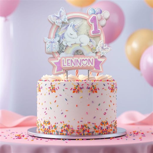 Unicorn 3D Shaker Cake Topper - Etsy