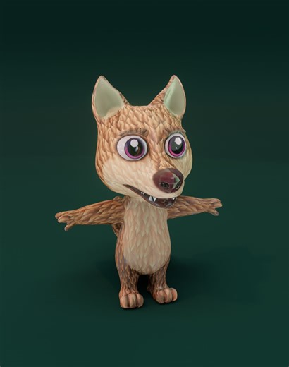Cartoon Red Wolf Animated 3D Model by 3DDisco
