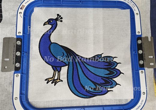 Peacock at Rest, Machine Embroidery Design 8x8 - Etsy