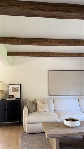 Faux Beams, Wood Beams, Wall Panels & Columns | Barron Designs on Instagram: "It’s your choice, and your style! Custom faux wood beams ✨ How do they install? Just mount wood blocks to the ceiling, screw in your lightweight beam and DONE! Instant upgrade, without breaking the bank. Seen here is our Timber Faux Wood Beams in Antique Brown! Comment or DM “access” to join our exclusive mailing list🤩 P.S. a promo code will be coming your way…. #woodbeams #interiordesign #ceilingdesign #renovation"