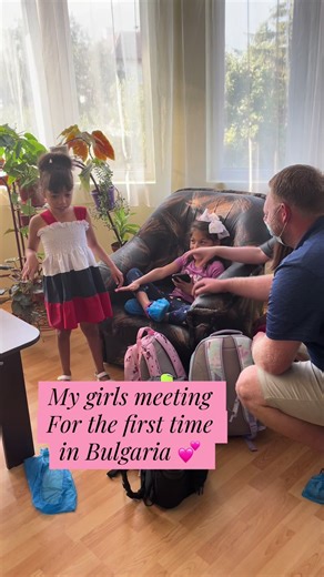 We adopted Ginny from Bulgaria in 2019. Then we went back in 2021 to adopt Clara. This was the first time the girls met! ♥️♥️🥹 #adoption #bulgaria #sofia #specialneeds #specialneedsadoption