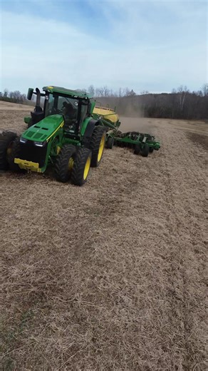 Exploring John Deere 8R340 and 1990 Air Seeder for Wheat Seeding