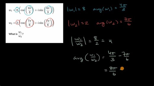 Dividing complex numbers in polar form