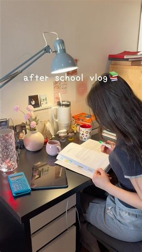Productive After School Study ☕️✨| cozy study vibes